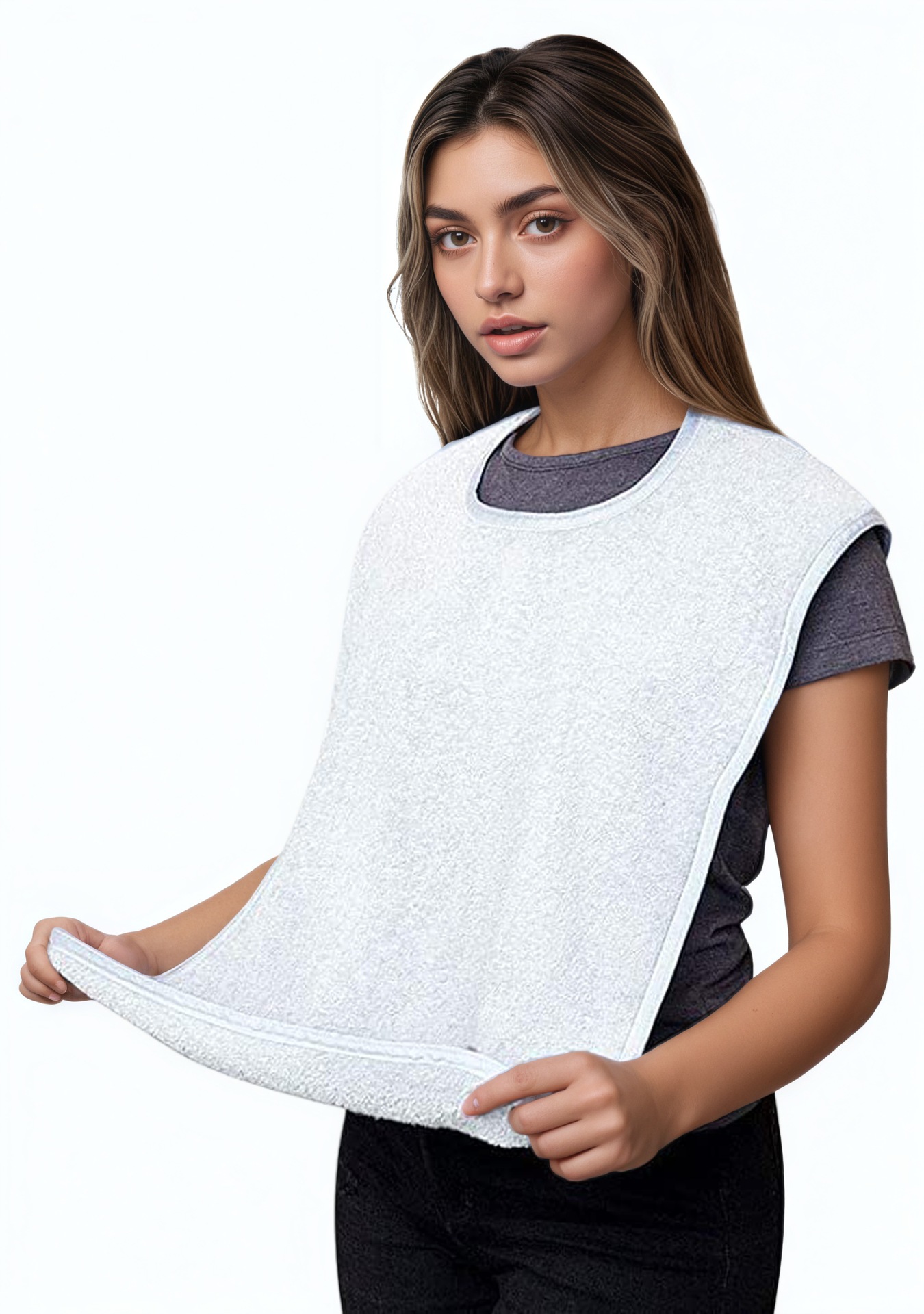 Toalla de saliva multiusos antiincrustante para ancianos, babero para hemiplejía