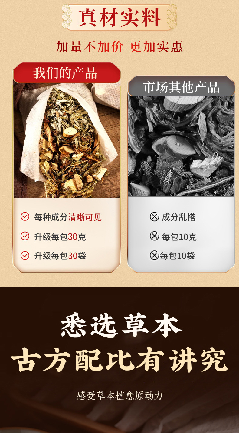 Lao Ai Fang Mugwort Ginger Foot Soak Bags 30g x 30 Packs Herbal Warm Foot Bath for Home Relaxation quality and texture