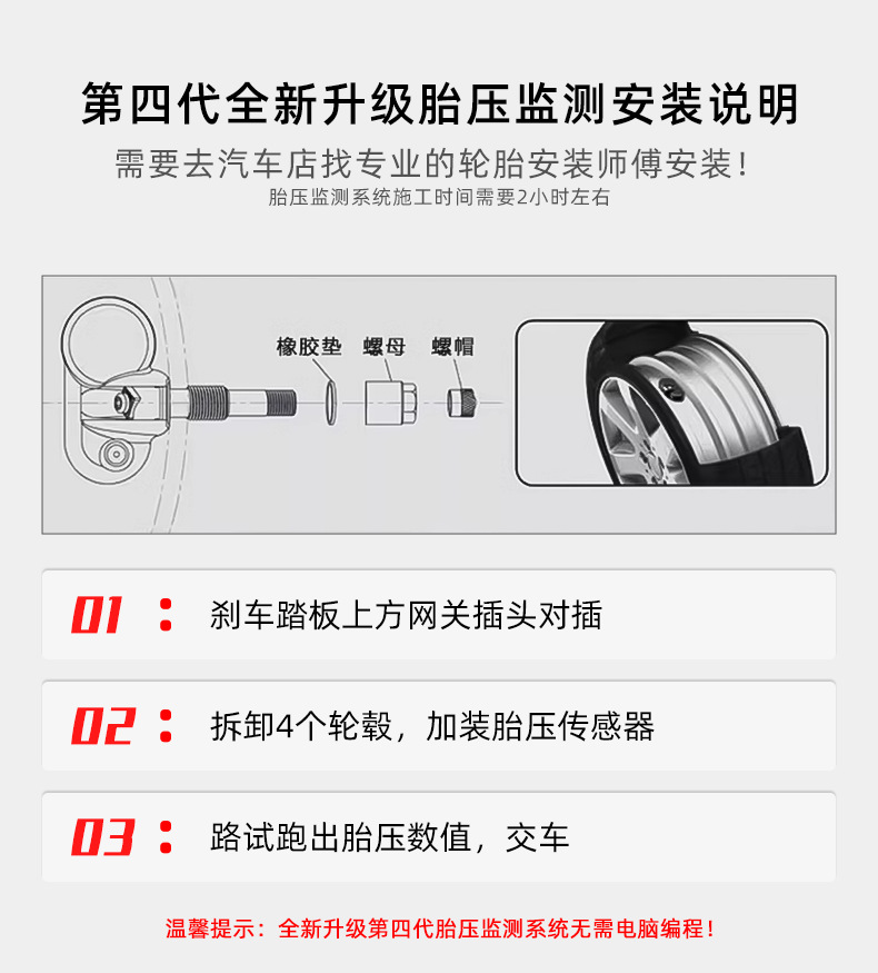 Applicable to Audi A3A4LA5A6LA7LA8Q2Q5LQ7 built-in newly upgraded fourth-generation tire pressure monitoring system