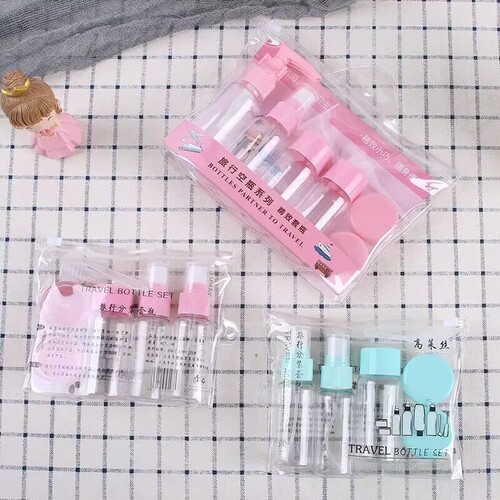 Travel cosmetics bottle, 7-piece bottle set, skin care product bottle, lotion bottle, cream bottle, spray bottle set