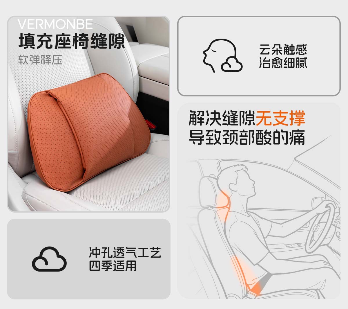 Suitable for Changan Qiyuan A07 Q07 A05 Q05 A06 Hunter K50 Car Seat Headrest, Lumbar Support, and Neck Pillow