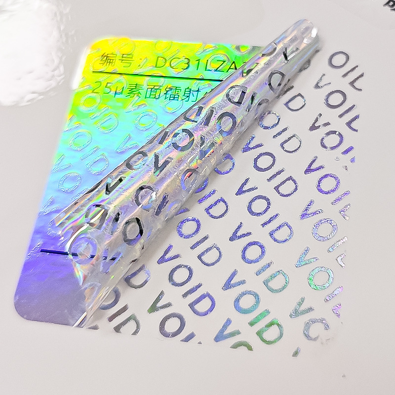 Etiqueta anti-falsificación de imagen personalizada, desgarro personalizado, etiqueta no válida, personalización, desbloqueo de palabras retenidas, pegatina de sellado anti-desmontaje y anti-desgarro desechable