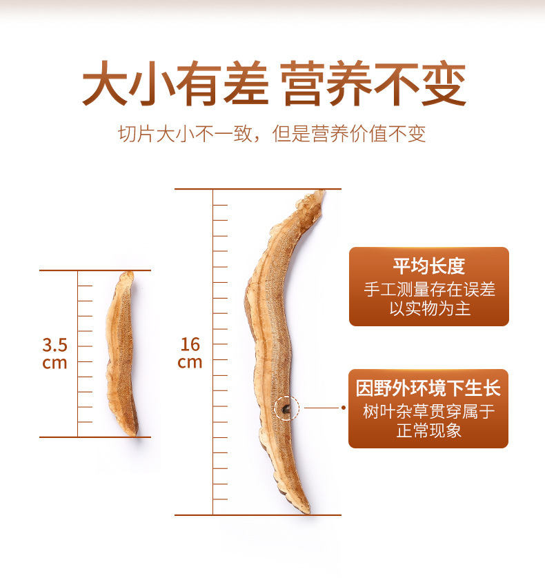 Dried Reishi Mushroom Slices Ling Zhi 200g Box Northeast China Ganoderma lucidum specifications