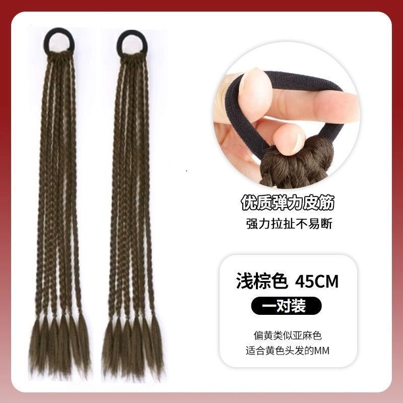Nuevo estilo chino de las mujeres pequeña trenza Fishbone Twist trenza de boxeo Internet celebridad peluca natural de las mujeres alta cola de caballo