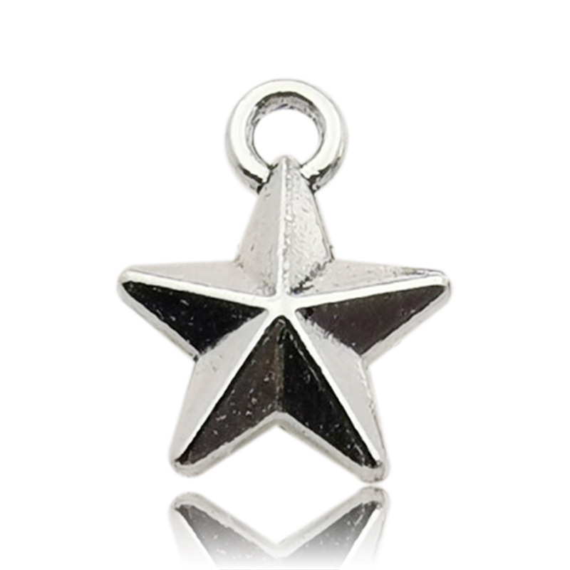 Retro DIY accesorios de joyería de aleación hechos a mano 1 Estrella hueco estrella de cinco puntas collar de meteorito pendientes colgante