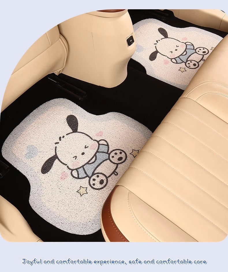 Cartoon Dog Car Floor Mats, Universal Dirt-Scraping Wire Loop Floor Mats, Durable and Easy-To-Clean Floor Mats for Home Use