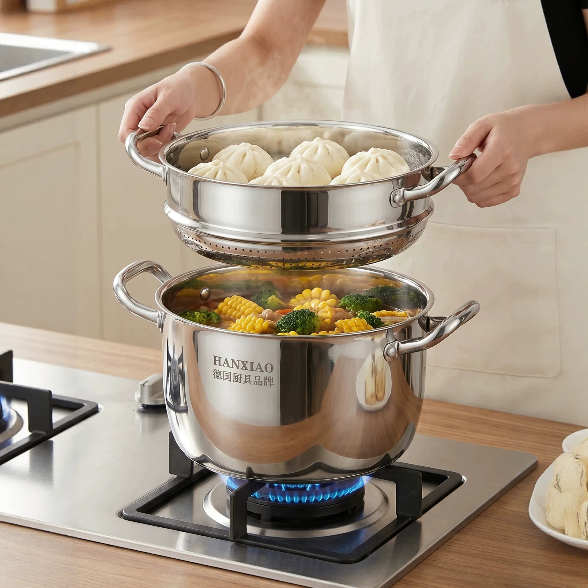 Olla de Acero Inoxidable 316 para Sopa Gran Capacidad Resistente al Calor para Hogar