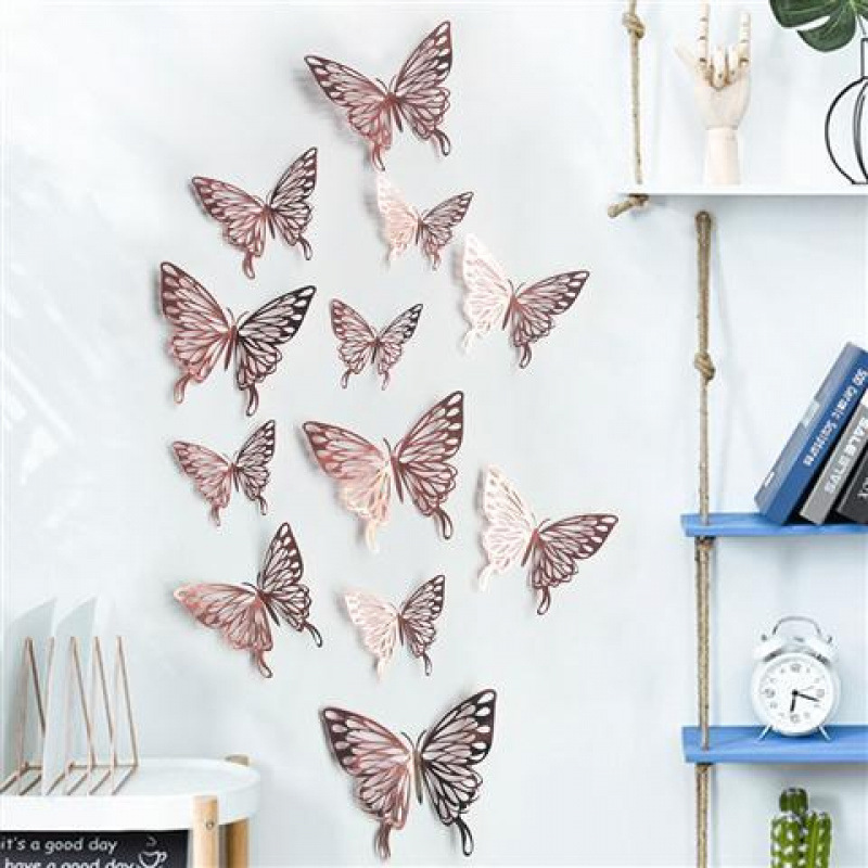 Décoration murale papillon 3D en papier creux, simulation tridimensionnelle, salon, bureau, maison, fenêtre autocollante_voghion.com