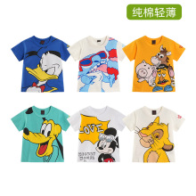 夏季儿童卡通T恤宝宝纯棉短袖衫男女童半袖上衣薄款出口日本BD家