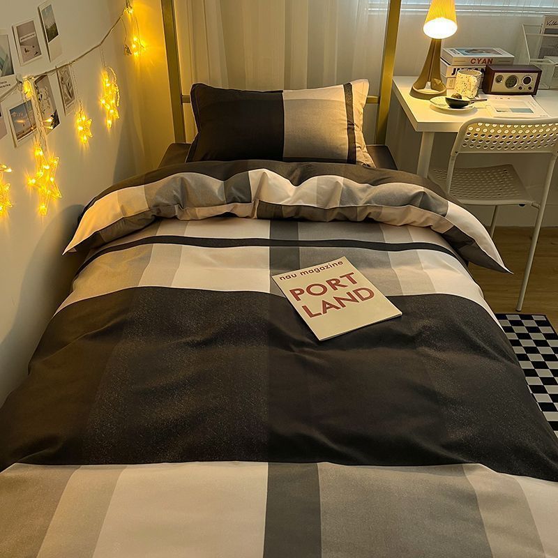 College Student Dormitory Bed Single Bed Three-Piece Bedding Set Complete Set of Quilt Cover Quilt Cover Four-Piece Set