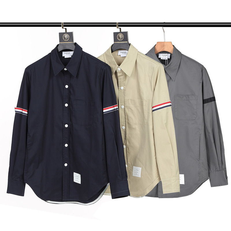 TB BROWIN new TB shirt poplin fabric double webbing long sleeve shirt base coat a generation of hair