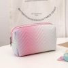 Polyurethane three dimensional small cosmetic bag, handheld small bag, organizer bag to go out for traveling, gradient