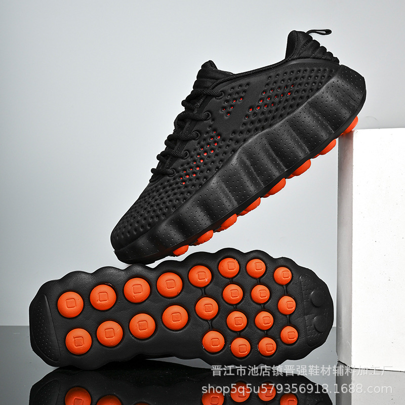 Zapatos deportivos huecos para hombres y mujeres, zapatos de malla de masaje, nuevos zapatos antideslizantes para parejas, zapatos de carrera casuales.