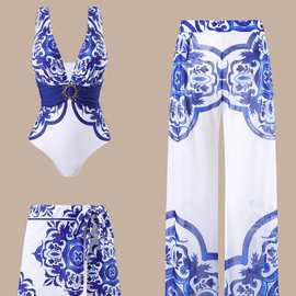 2025新款时尚潮流性感泳装批发三件套连体裤子套装欧美泳衣批发