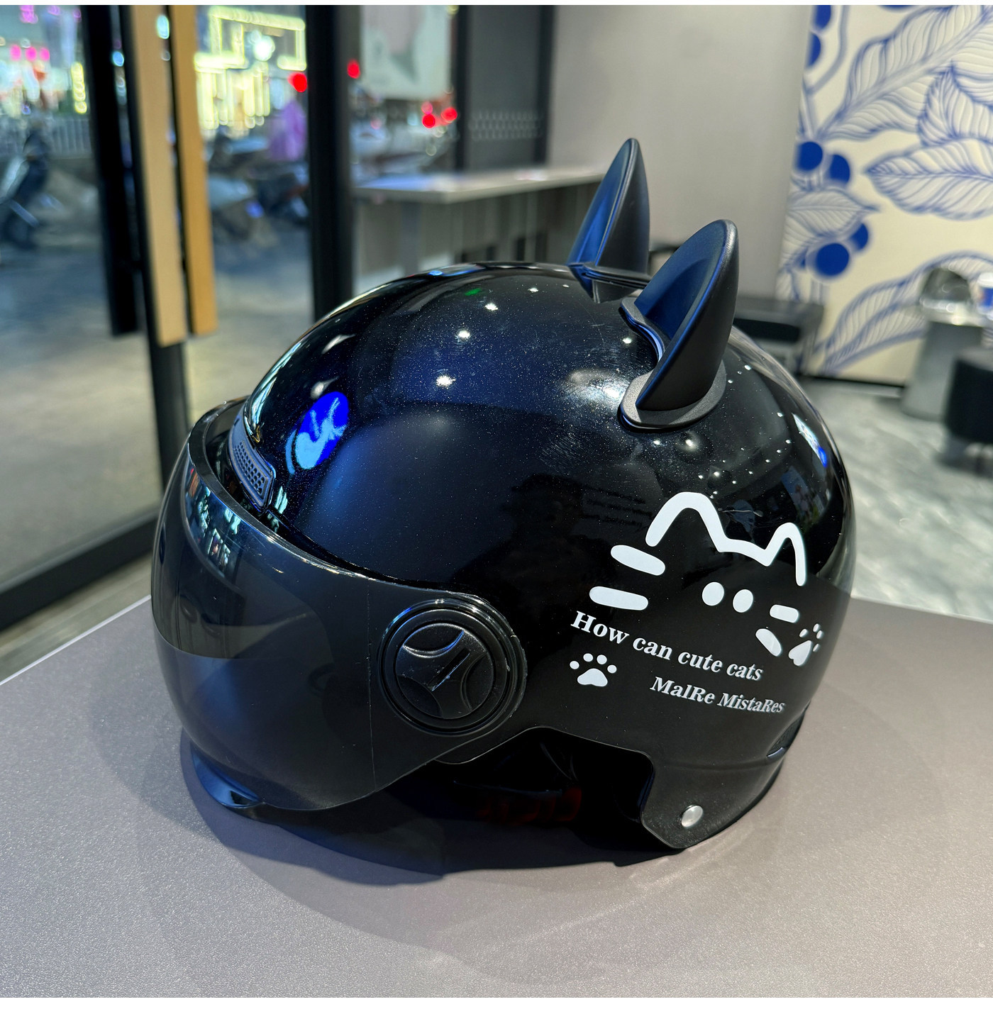 Simple Cat Design C Certified Electric Vehicle Helmet National Standard Summer Women's Electric Scooter Safety Helmet Four Seasons Sun Protection Half Helmet