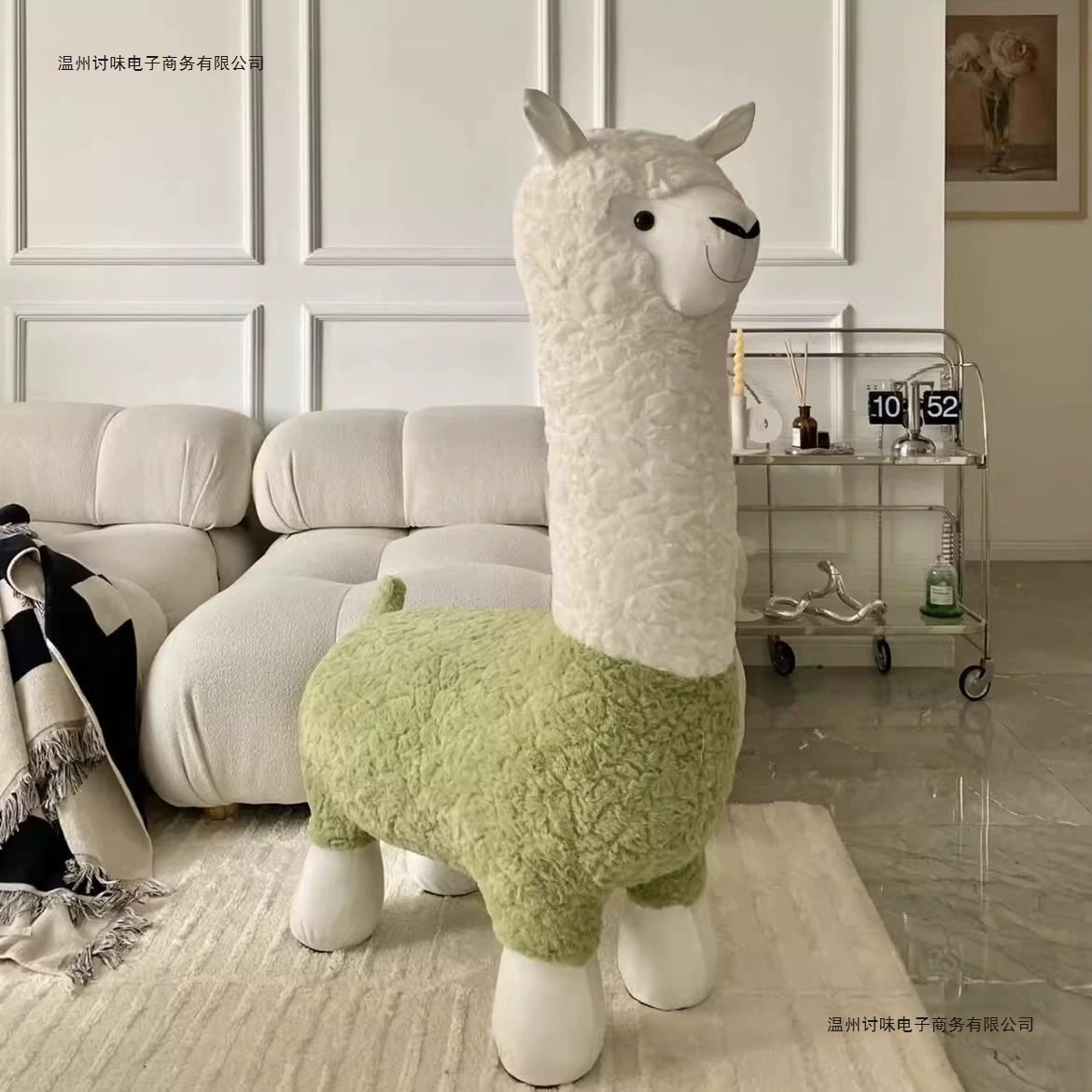 Плюшевое сиденье в виде животного, модный креативный большой табурет из альпаки, украшение для пола в гостиной, движущийся подарок на новоселье, новый дом