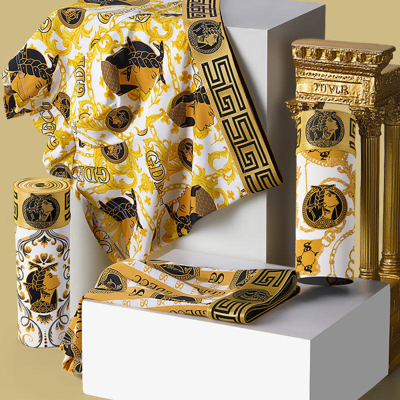 GDECC Sous-vêtements pour hommes en soie glacée, haut et short respirants antibactériens à imprimé platine personnalisé, coffret cadeau de 4 pièces_voghion.com