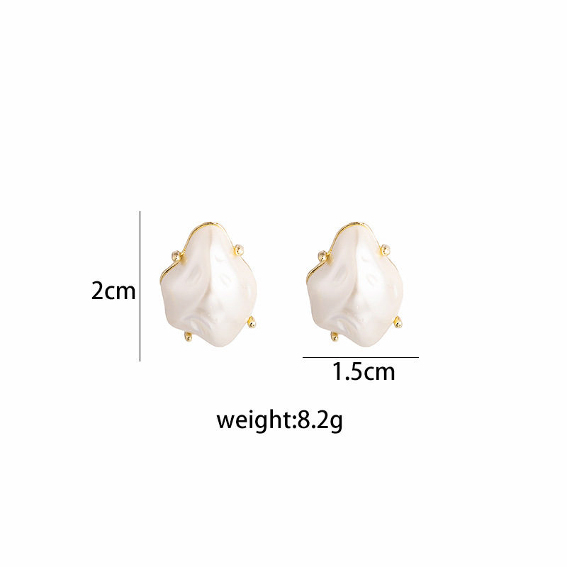 1 Paire Style Simple Géométrique Alliage Placage Perles Artificielles Femmes Boucles D'oreilles display picture 1