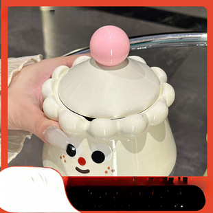 Ceramic Creative Ashtray with Lid to Prevent Smoke Ash Household Living Room Coffee Table Ornaments Ashtray Commercial Cigarette Cup