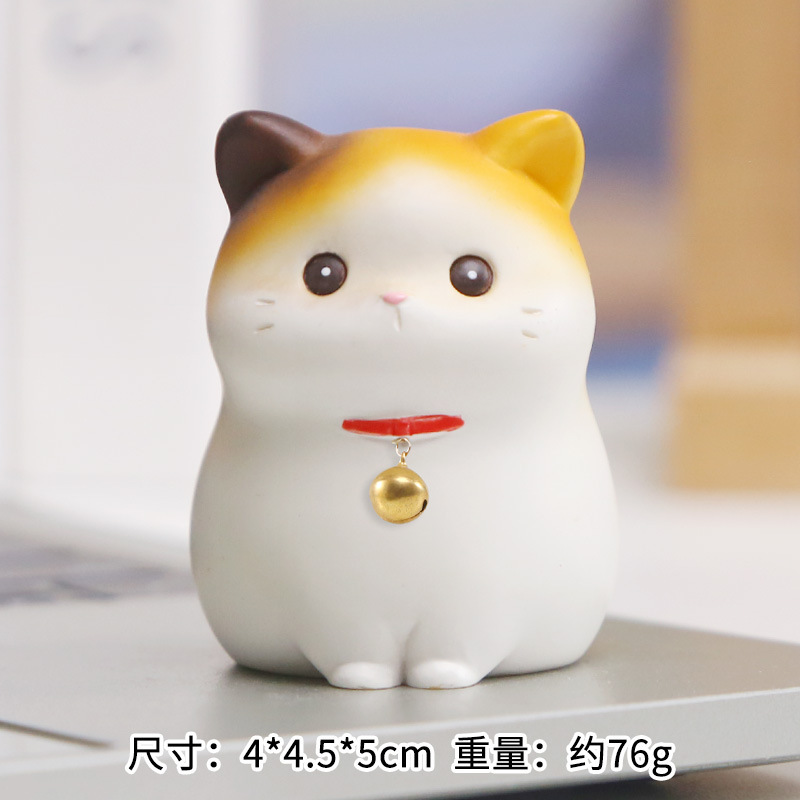 卡通福瑞猫猫摆件 萌趣可爱招财猫树脂摆件办公室桌面树脂工艺品|undefined