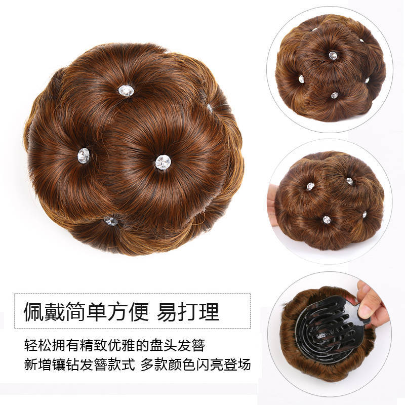 Peluca de pelo bolsa de pan cabeza flor brote accesorios para el cabello agarre nueve flor bola cabeza pelo rizador de pelo rizado bolsa de cinco colores anillo de pelo