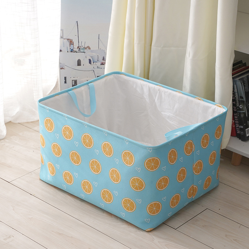 厂家供应帆布收纳筐 家用杂物内衣整理玩具收纳筐手提束口收纳篮