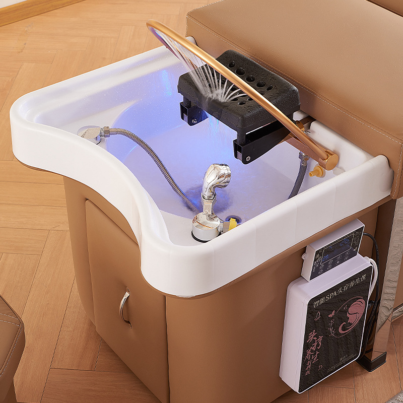 Cama de masaje de circulación de agua de temperatura constante tipo almacenamiento de agua de salón de belleza sin conexión de cabeza y pie