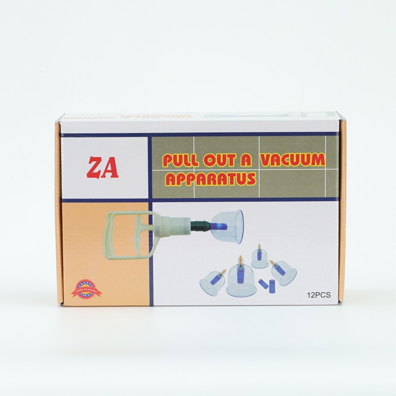 跨境外贸真空拔罐放弃ZA12罐加厚英文拔火罐家用真空抽气罐泡沫装