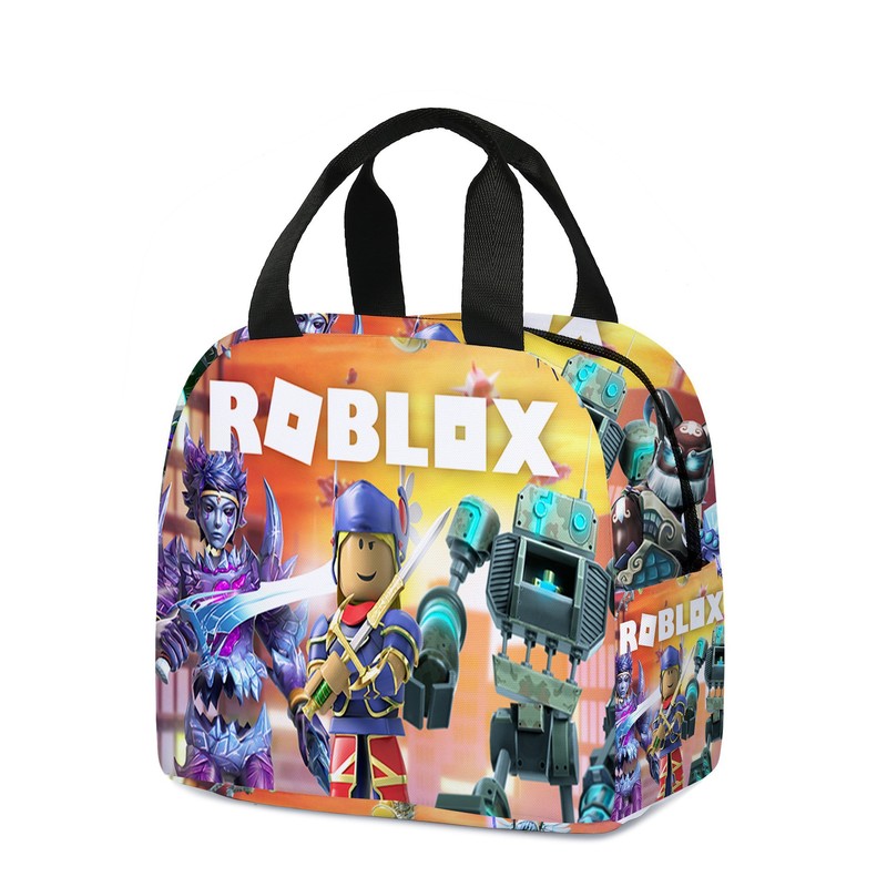 3D 新しい Roblox ROBLOX ランチバッグ小学生ランチボックスバッグ diy アイスバッグポリエステルプリント食事バッグ|undefined