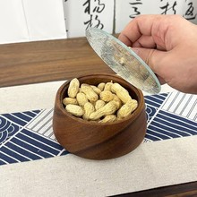 木质干果盒客厅待客多层可旋转点心水果盘下午茶点糖果坚果盘家用