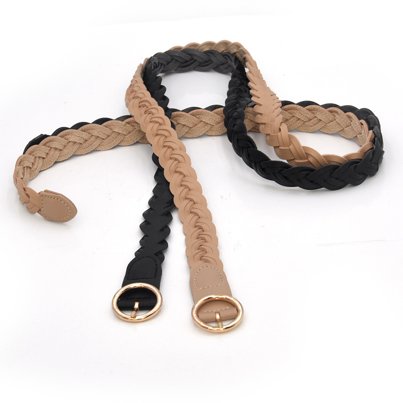 El nuevo cinturón tejido mujeres aguja hebilla Joker cintura cinturón señoras cuerda decorativa ropa fábrica directa al por mayor