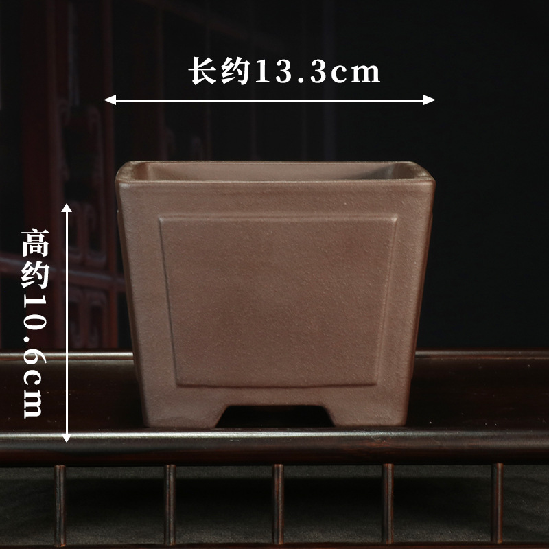 Antiguo púrpura arena maceta fábrica al por mayor grande rectangular suculenta gres bonsai simple orquídea especial maceta