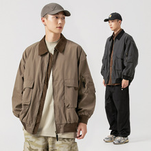 儒孟飞行员夹克设计感小众街头棒球服2023秋季美式复古外套男上衣
