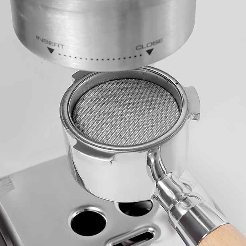 Secundaria de acero inoxidable de distribución de agua filtro de café Filtro de extracción de la pantalla de la máquina de café mango tazón de polvo a prueba de agua a prueba de salpicaduras de red