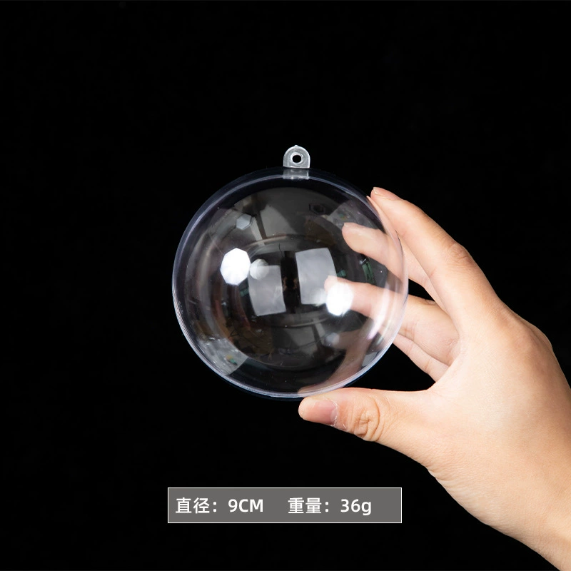 acrylic transparent ornament ball, split fillable, for Christmas and window displays, 4–20 cm