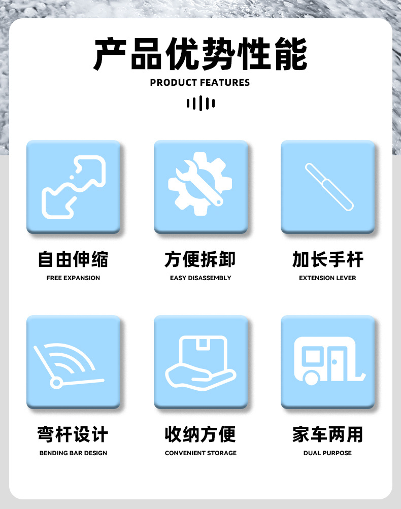 New car wash mop retractable curved rod car wash brush soft hair does not hurt the car paint car brush cleaning brush car tool