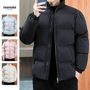 Down cotton-padded jacket men's 2023 winter lovers' stand collar coat Japanese fashionable cotton-padded coat thickened short bread clothing trendy