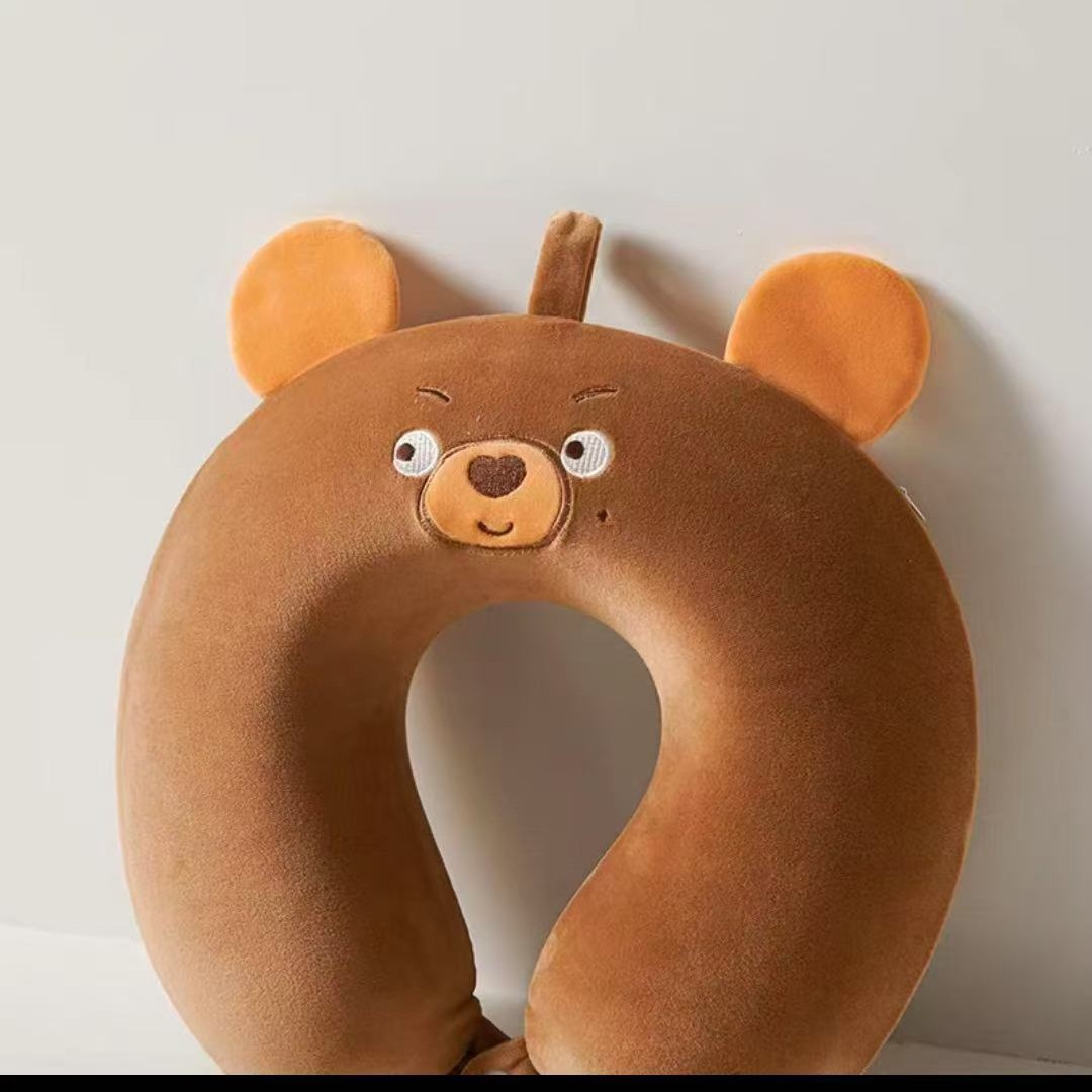 Nueva memoria de dibujos animados Almohada cuello de algodón Almohada en forma de U Almohada de viaje Siesta artefacto Oficina Dormir almohada almohada cuello protector