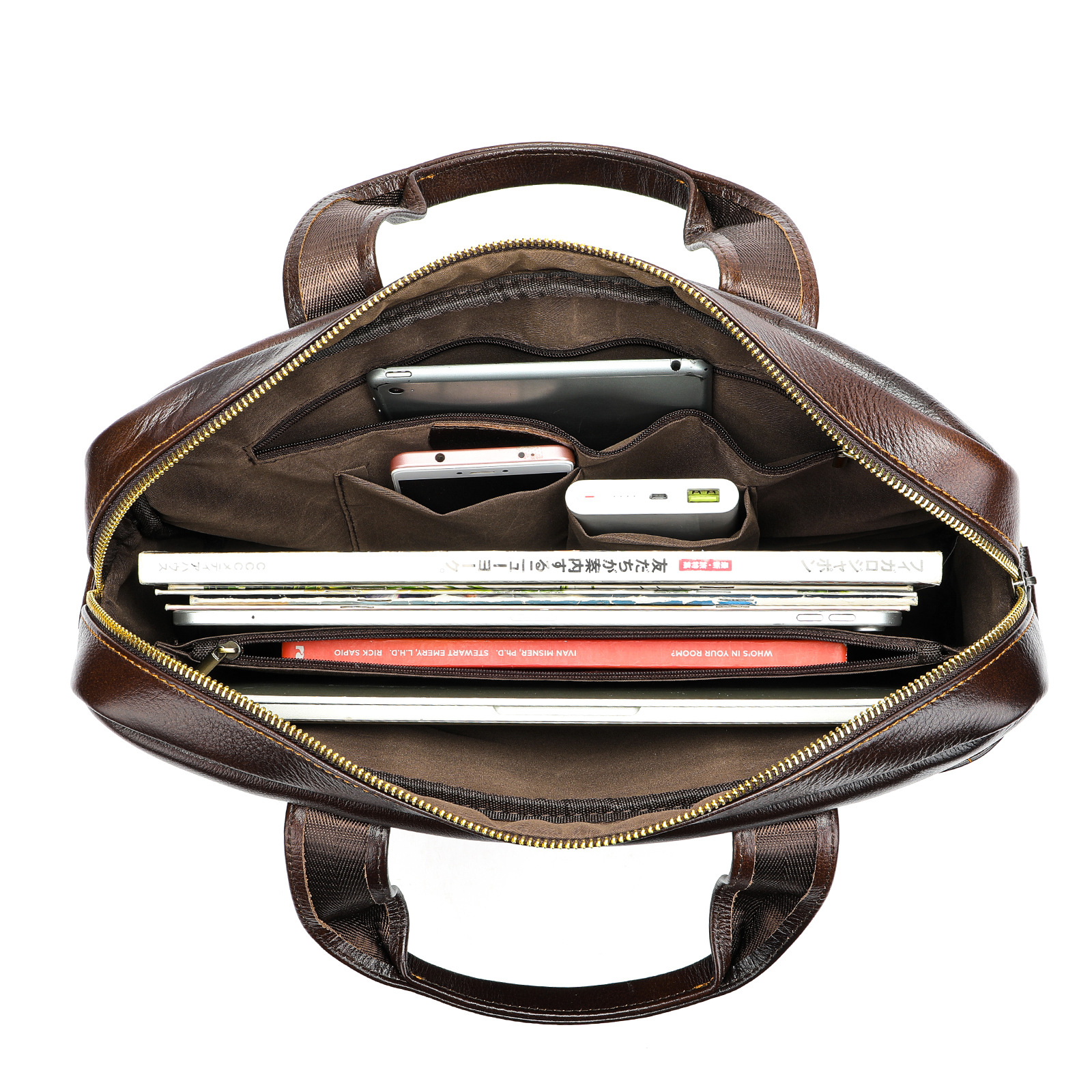 アマゾンメンズ本革ハンドバッグトップ層牛革ブリーフケース本革手提げパソコンバッグビジネスバッグ卸売り