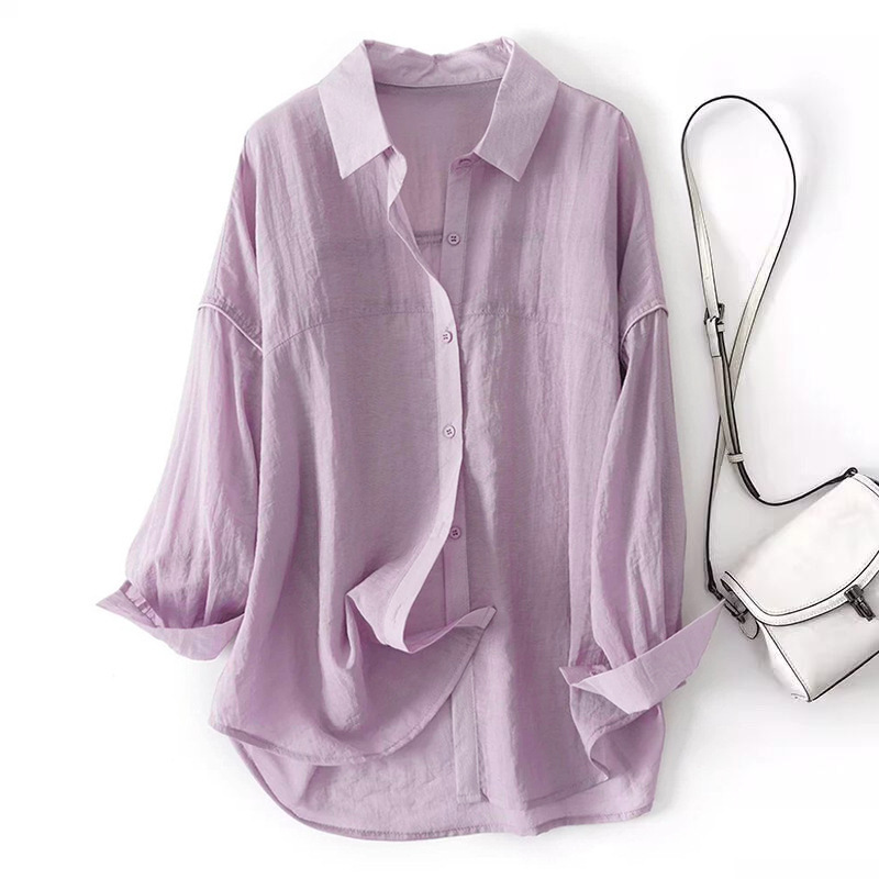 Light Luxury Summer New Style Loose Breathable Long-Sleeved Shirt with a Stylish Design, Casual Shirt, Sun Protection Clothing, Women's Jacket, Cardigan for Women