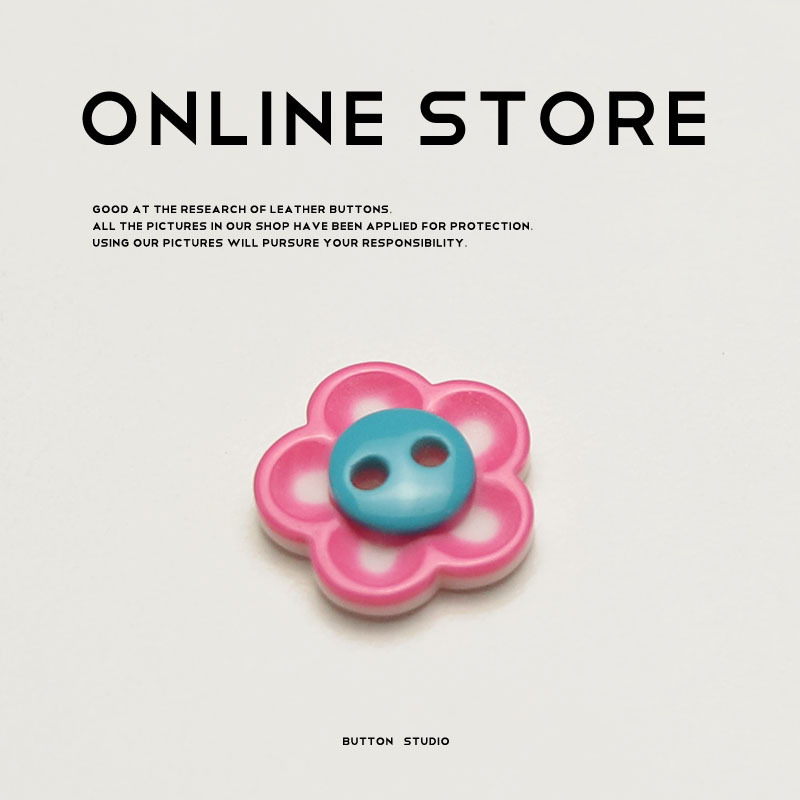 Mawson Two Eyes Plum Blossom Resin Button Girl Style Shirt Button All-match Knitted Cardigan dress Decorative Button