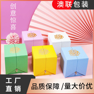 Double-Open Drawer-Type Valentine's Day Rose Gift Box Ring Earrings Necklace Pendant Jewelry Box Wholesale in Stock