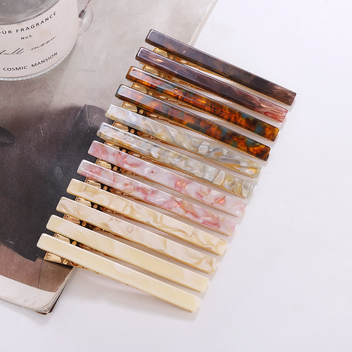 Estilo coreano moda nueva placa de acetato de las mujeres horquilla accesorios para el cabello simple pinza de pelo tallada flequillo clip al por mayor