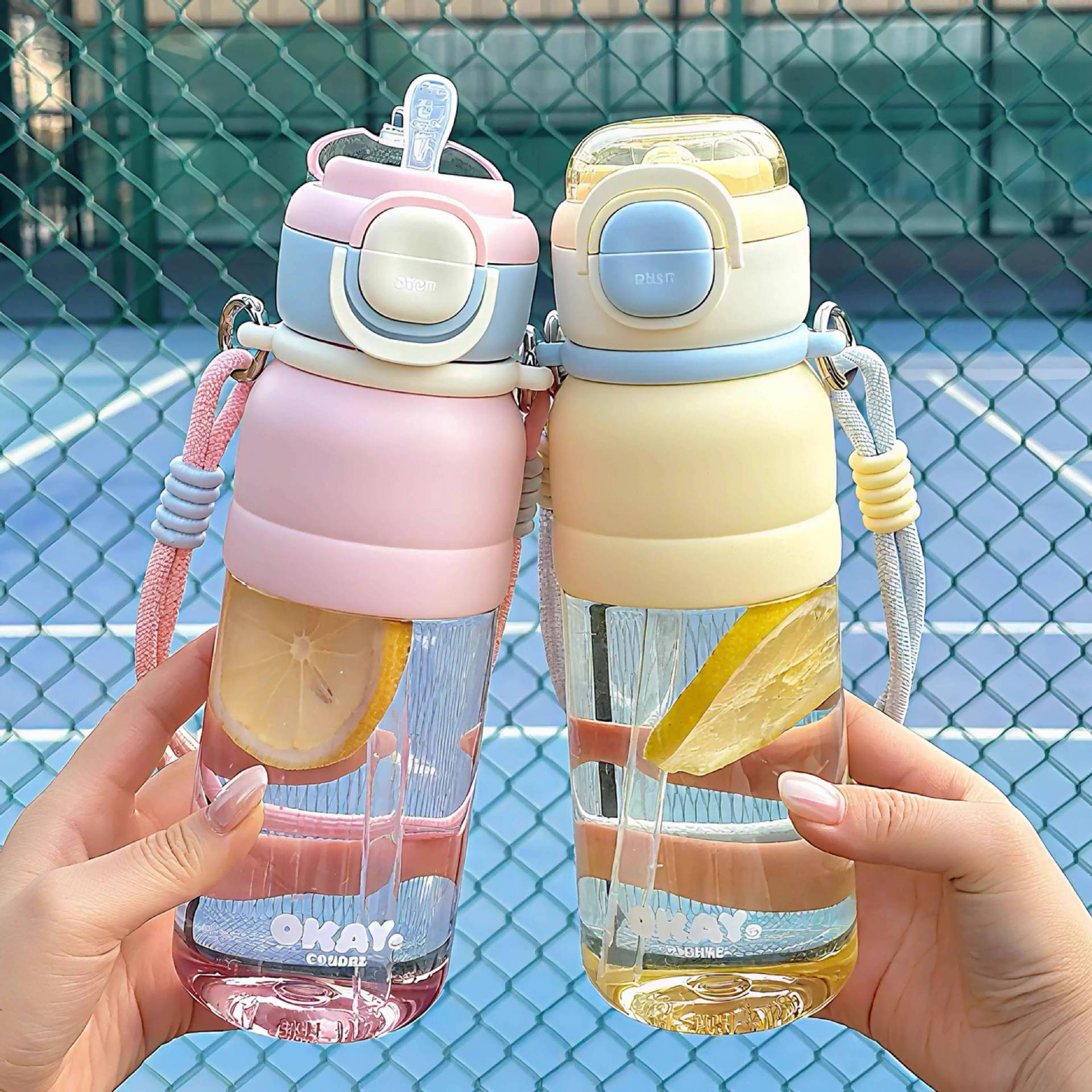 Taza de agua verano 2026 nueva taza de plástico de gran capacidad simple taza de paja deportiva de estudiantes taza portátil de chicas