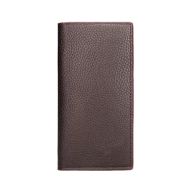 Brown lychee pattern long wallet