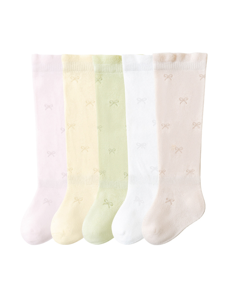 Medias de bebé verano malla ultrafina a algodón recién nacido niña bebé calcetines anti-mosquitos bowknot calcetines para niños
