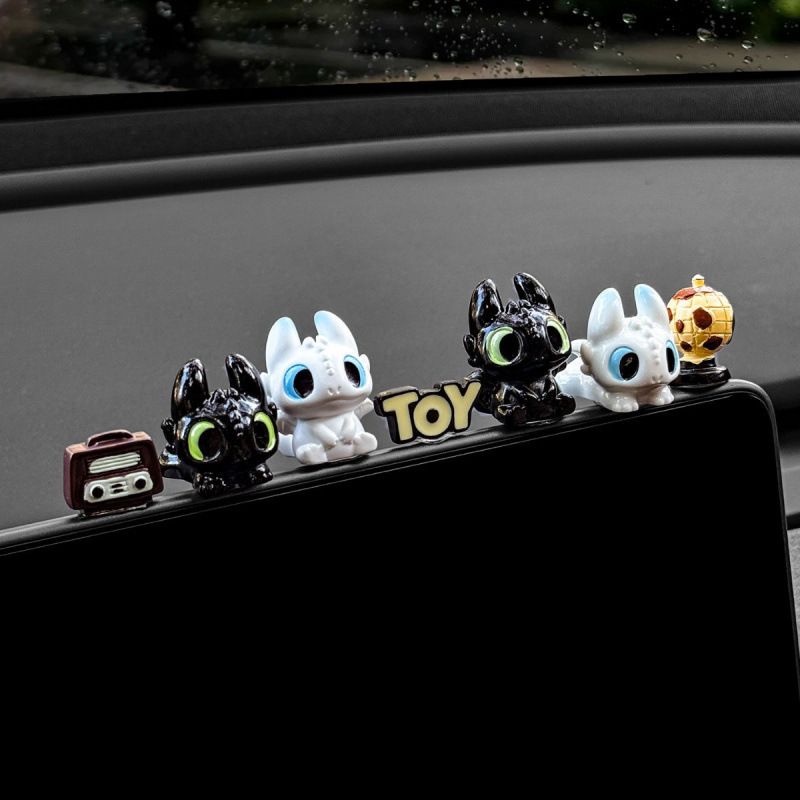 Car Interior Accessories Black and White Cute Little Dragon Doll Display Screen Decoration Car Dashboard Toy Car Interior Accessories Black and White Cute Little Dragon Doll Display Screen Decoration Car Dashboard Toy