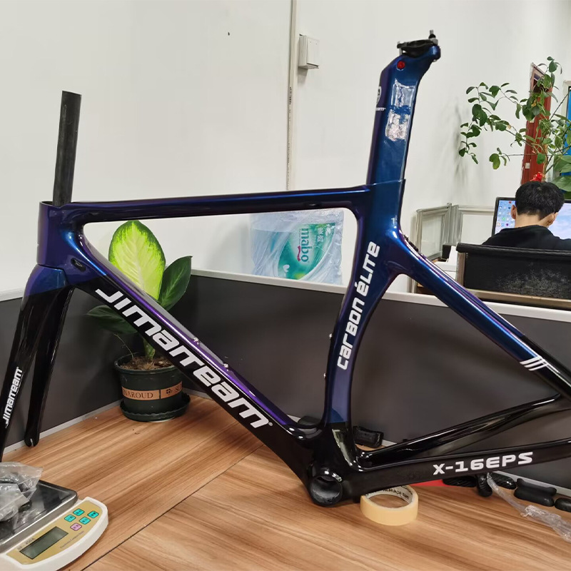 New Carbon Fiber Bicycle Frame Wind-Breaking Road Frame X-16 Chameleon Blue Rim Brake