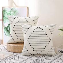 纯棉编织波西米亚民族风抱枕现代简约腰垫靠枕床头靠背沙发抱枕套