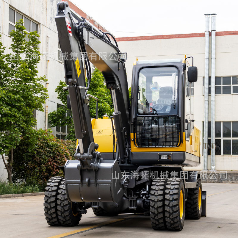 HT80轮式挖掘机 绿化工程轮式挖机道路开沟破碎胶轮挖机 轮挖工厂